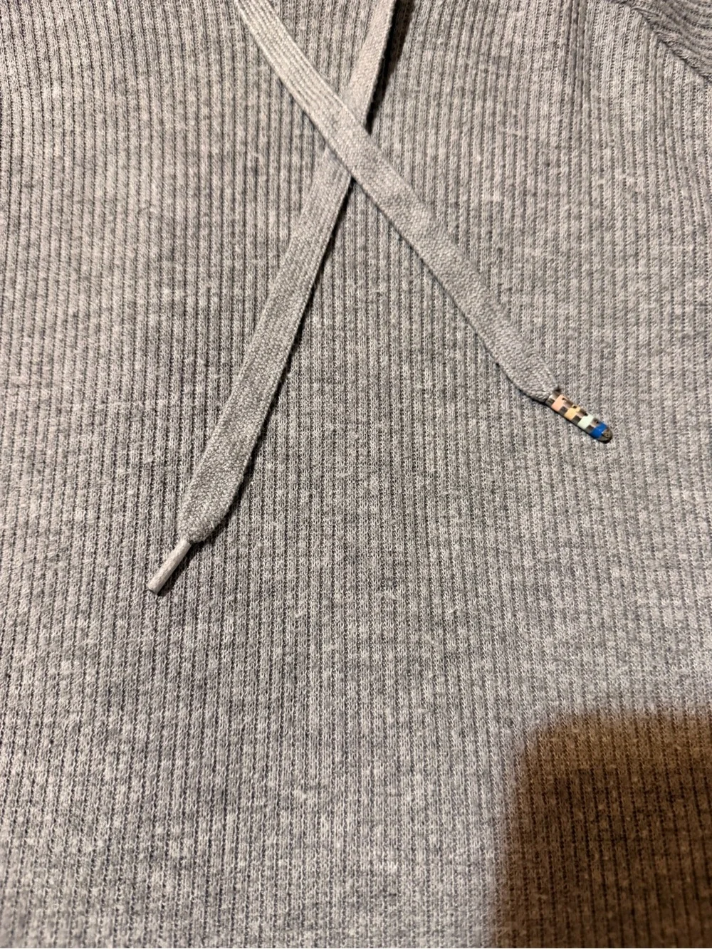 PJ Salvage Grey Hoodie, super soft ribbed knit, long-sleeve, Oversized size XS - Picture 9 of 16